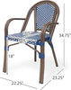 Brianna Bistro Chairs, Navy Blue + White + Brown Wood 1-Piece