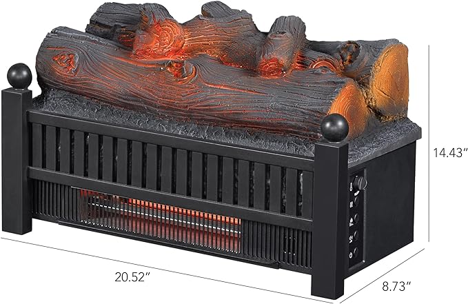 Infrared Quartz Juniper Electric Log Set with Crackling Sound Effect