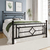 14 Inch Queen  Metal Platform Bed Frame with Vintage Headboard and Footboard/Mattress Foundation for Storage/No Box Spring Needed/Easy Assembly/Black