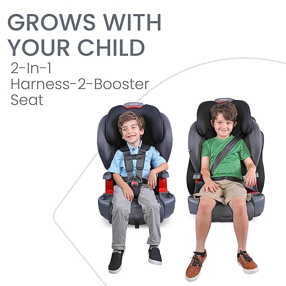 Grow with You Harness-2-Booster Car Seat, 2-in-1 High Back Booster, Quick-Adjust 5-Point Harness, Mod Black