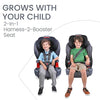 Grow with You Harness-2-Booster Car Seat, 2-in-1 High Back Booster, Quick-Adjust 5-Point Harness, Mod Black