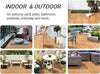 27PCS Natural Wood Deck Tiles Interlocking Patio Deck Tiles Solid Wood and Plastic Indoor&Outdoor