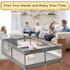 Baby Play Pen Playards, Indoor & Outdoor Active Center Game Fence, with Skin-Friendly Fabric and Soft Breathable Mesh Grey