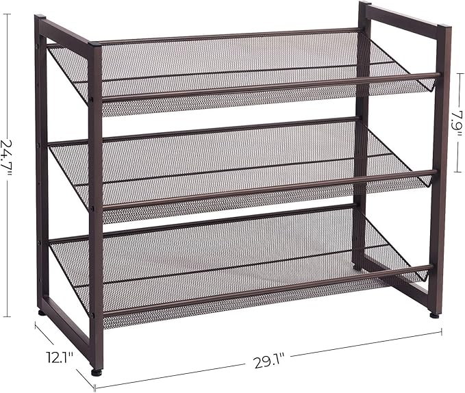 Shoe Rack, 3-Tier Shoe Organizer - Set of 2