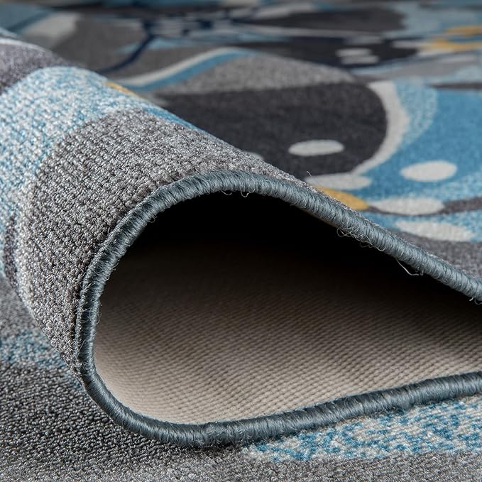 Modern Large Floral Non-Slip (Non-Skid) Runner Rug 2' x 10'