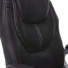 Amplify Executive Office Padded Arms, Adjustable Ergonomic Gaming Desk Chair with Lumbar Support, Faux Leather and Mesh, Black