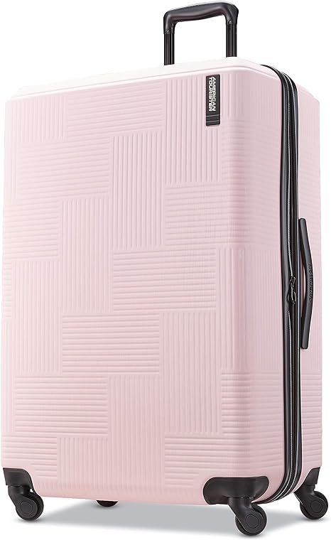 Stratum XLT Expandable Hardside Luggage with Spinner Wheels, Pink Blush, Checked-Large