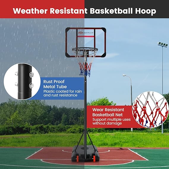 Basketball Hoop Outdoor, Height Adjustable