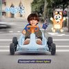 6V Electric Go Kart for Kids, Electric Ride-On Toy with Lights, MP3 Jack, Remote Control, Seat Belt, Durable PVC and Iron Construction, Rechargeable Battery