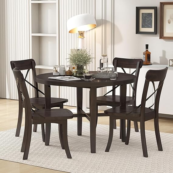 (Set of 4) Retro Simple Chairs with X Shaped Backrest SHOWROOM ITEM