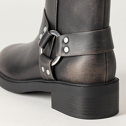 Women's Lilith Short Moto Boot with Buckles Biker