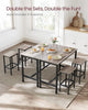 Bar Table Set, Bar Table with 2 Bar Stools, Dining table set, Kitchen Counter with Bar Chairs, Industrial for Kitchen, Living Room, Party Room, Greige and Black