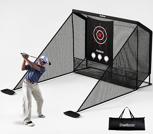 Heavy Steel Frame with 2 Net Side Barriers,for Backyard Driving Chipping Swing Training