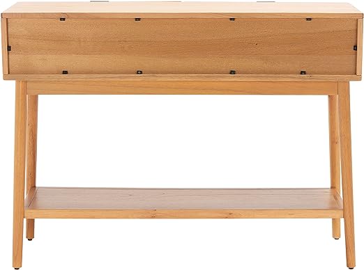 Baisley Natural 2-Drawer Lower Shelf Rattan Console Table