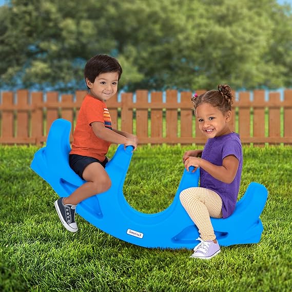 Rock and Roll Teeter Totter Seesaw - Rocking Fun for Two Toddlers or Kids - Sapphire