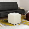 Warren Ottoman Square Elegant Boucle, Stationary Ottomans, Backless Chair, Footrest, Snow White Ivory