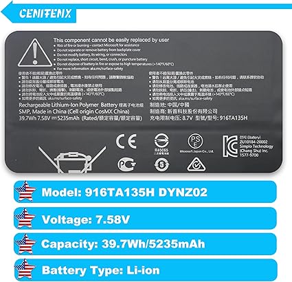 Battery Replacement for Microsoft Surface Laptop Go Battery