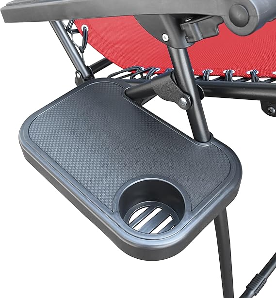 Oversized Zero Gravity Chair with Sunshade and Drink Tray - Red