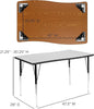 Rectangular Grey Thermal Laminate Activity Table -  TOP ONLY