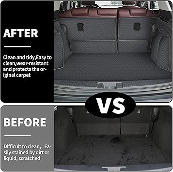 Cargo Mat & Backrest Mat for 2017-2025 Jeep Compass, Custom Fit PU Leather Cargo Liner and Rear Backrest Protector
