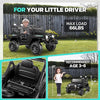 Electric Ride on Car - 12V Battery Powered Cars with Parent Remote Control, LED Lights, 3 Speeds, Spring Suspension, Seat Belt, MP3, Electric Truck, Black