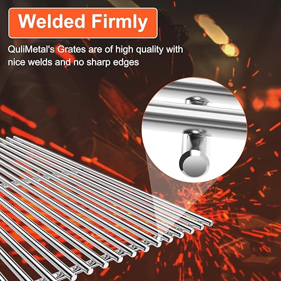 3-Pieces Grill Grates for Weber Genesis 2 E-410/E-415/E-435, Grill Parts for Weber GS4 Genesis II/LX E-440 Series Gas Grills, SUS304 Stainless Steel Replacements for Weber