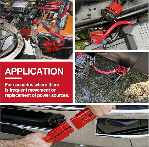 Quick Disconnect Winch Power Cable, 4 Gauge 4 AWG Copper Wiring, Heavy Duty Cables