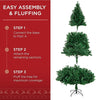 Artificial Christmas Tree, Premium Unlit Hinged Design, Dense Branches Realistic Holiday Décor w/Easy Assembly, Base