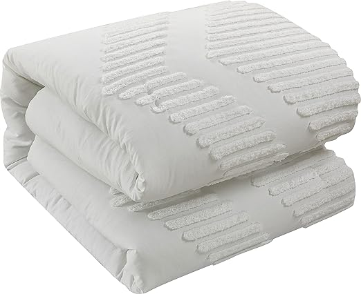 Wonderful Galatea 7 Piece Comforter Set, White, Bed Size King, Modern Design, All Season Bedding Set