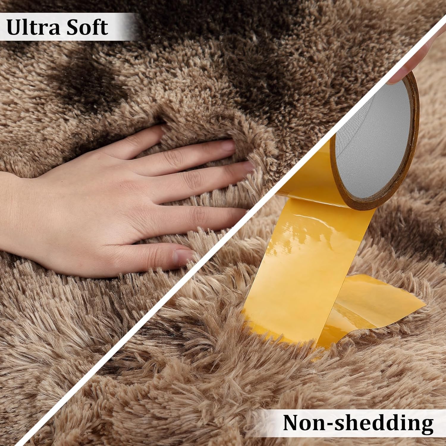 6x9 Feet Soft Fluffy Rugs Shaggy Faux Fur, Coffee