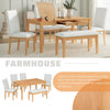 Farmhouse 6-Piece Dining Table Set with Storage Table, Kitchen Table Set with Drawer, Storable Bench and Upholstered Dining Chairs (Natural+Beige)