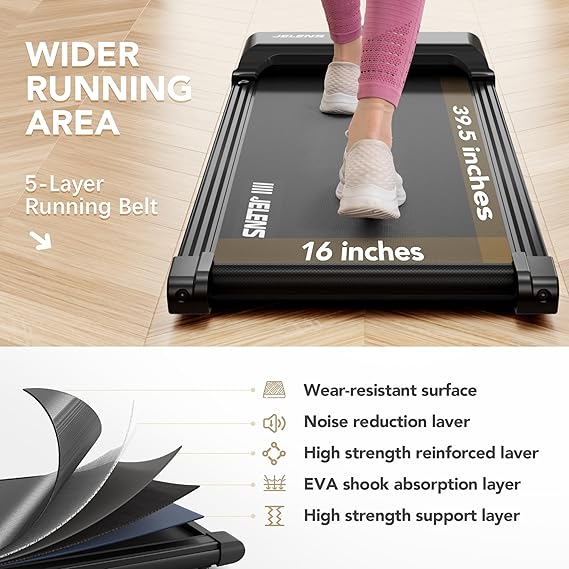 Walking Pad, Under Desk Treadmill for Home Office, Portable Treadmill with Remote Control, Walking Jogging Machine, Walking Pad in LED Display