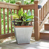 Rustic Resin Faux Galvanized Square Planter