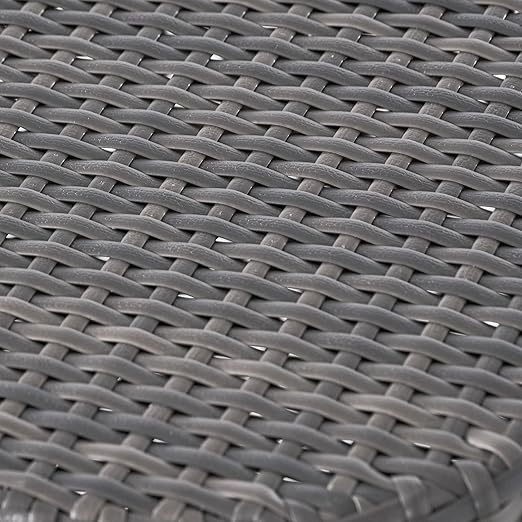 Outdoor Wicker  Barrell Side Table (Grey)
