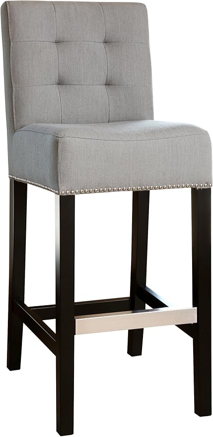 Upholstered Bar Height Barstool and Dining Stool (Grey)