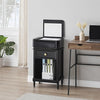 Black Night Stand Bedside Table End Table with Drawer and Storage Shelf, Wood Nightstand for Bedroom Office Living Room Sofa, Easy Assembly
