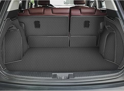 Cargo Mat & Backrest Mat for 2017-2025 Jeep Compass, Custom Fit PU Leather Cargo Liner and Rear Backrest Protector