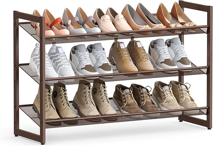 Shoe Rack, 3-Tier Shoe Organizer - Set of 2