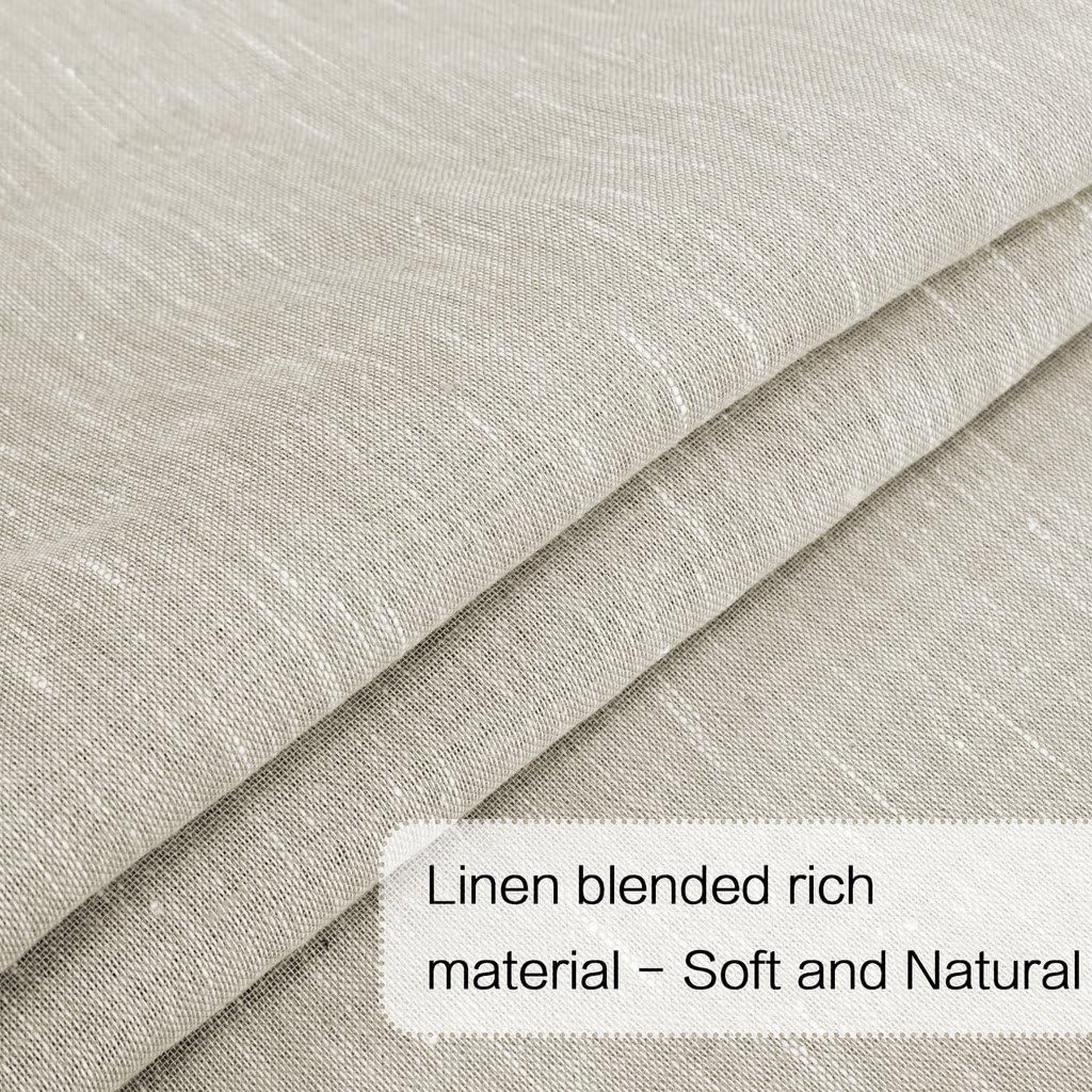 Linen French Door Curtains Privacy Light Reducing Door Curtain with Tieback Rod Pocket Curtain 1 Panel