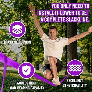 Zip ine Kit for Kids Outdoor, Stainless steellackline Pulley Slider with Swing seat Zip line