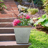 Rustic Resin Faux Galvanized Square Planter