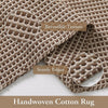 Boho Kitchen Mats for Floor, Cotton Runners, Neutral Woven Non Shedding Carpet 5'x7', Khaki