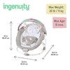 InLighten Baby Bouncer Infant Seat with Light Up -Toy Bar, Vibrations & Sounds, (Twinkle Tails Bunny)