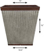 Rustic Resin Faux Galvanized Square Planter