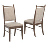 Alta Wood Finish Beige Fabric Dining Chair, Set of 2, Walnut