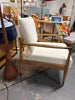 Boucle Upholstered Accent Arm Chair with Brass Details SHOWROOM ITEM