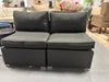 Costway 2pc Patio Rattan Armless Loveseat W/ Cushions - Black Cushion & Base SHOWROOM ITEM