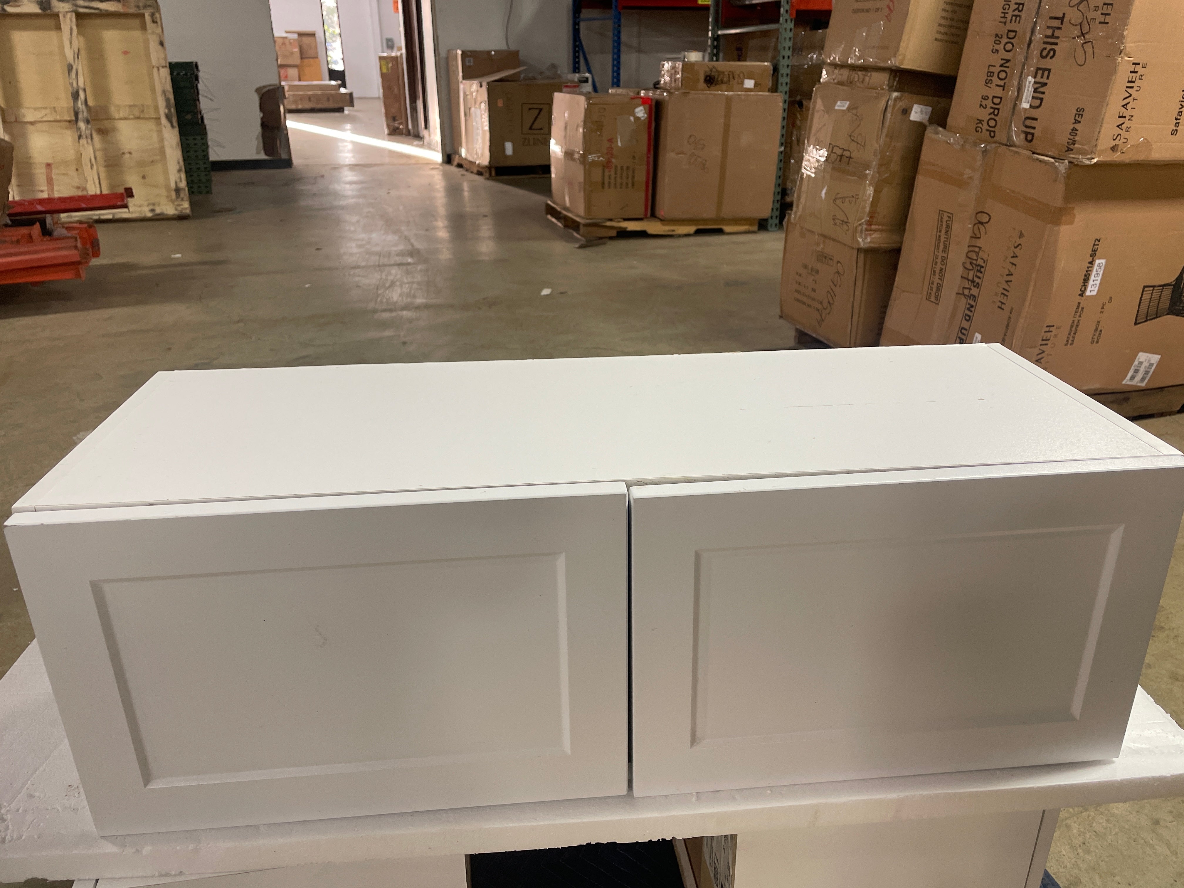 Designer Series Melvern Assembled Wall Bridge Kitchen Cabinet in White