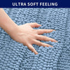 Bathroom Rugs Non-Slip Chenille Soft Striped Plush Bath Mat (Light Purple)