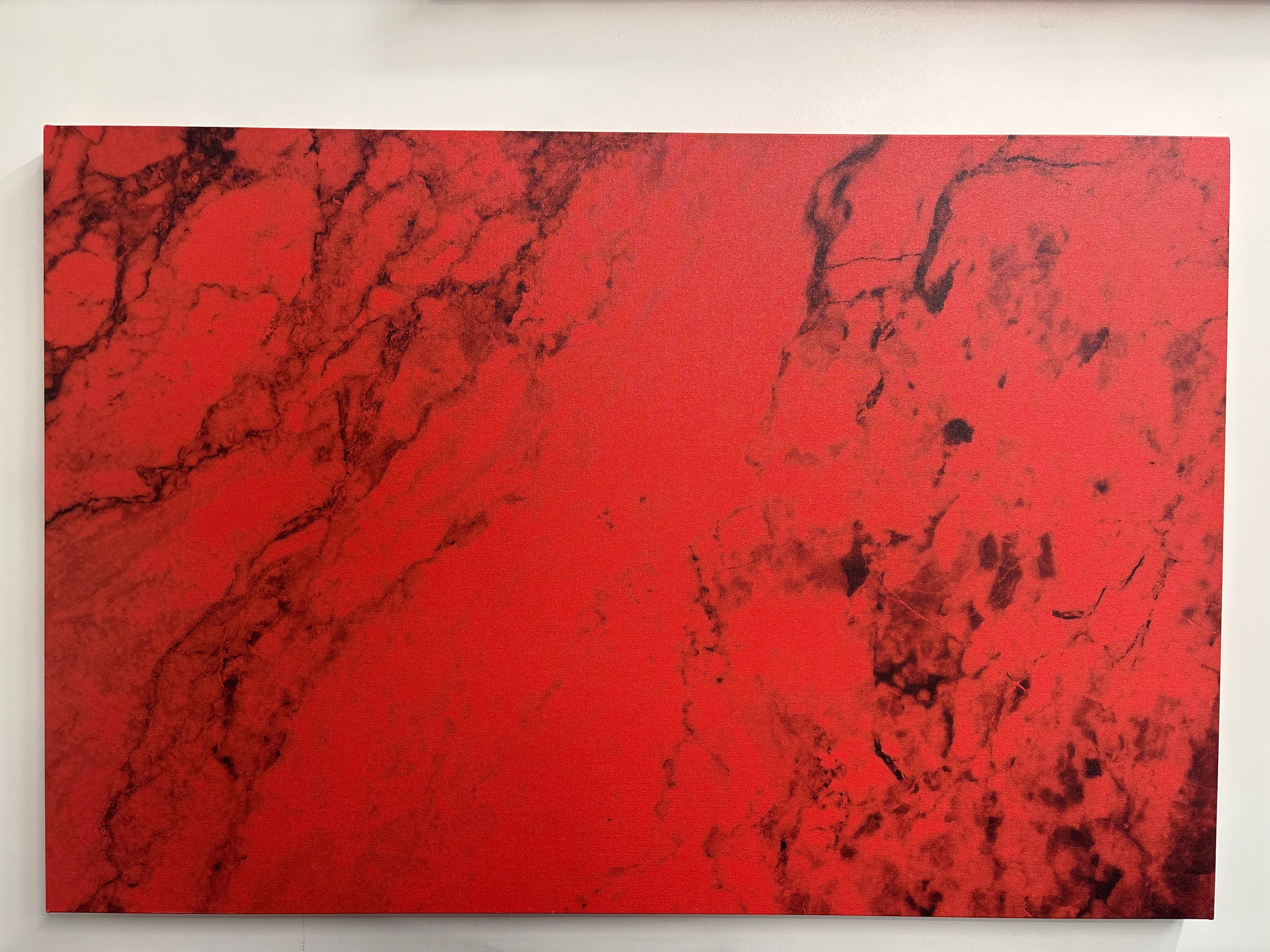 2' x 3' Red Marble Natural Textured Background Art Work SHOWROOM ITEM